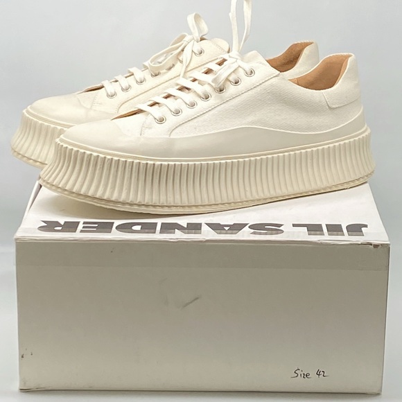 Jil Sander Platform Canvas Low Top Sneakers size 42/us size 9 - Picture 13 of 15